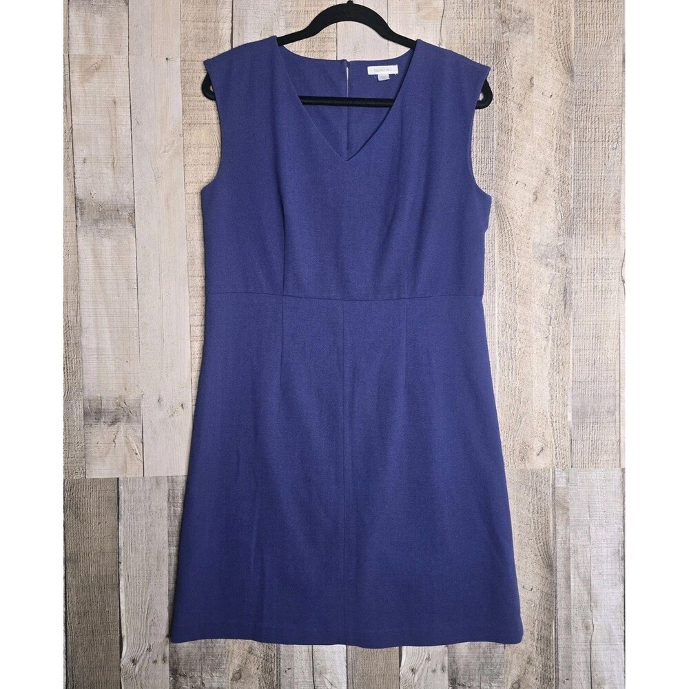 Garnet Hill Dress Size 8 Navy Blue Sleeveless Pencil